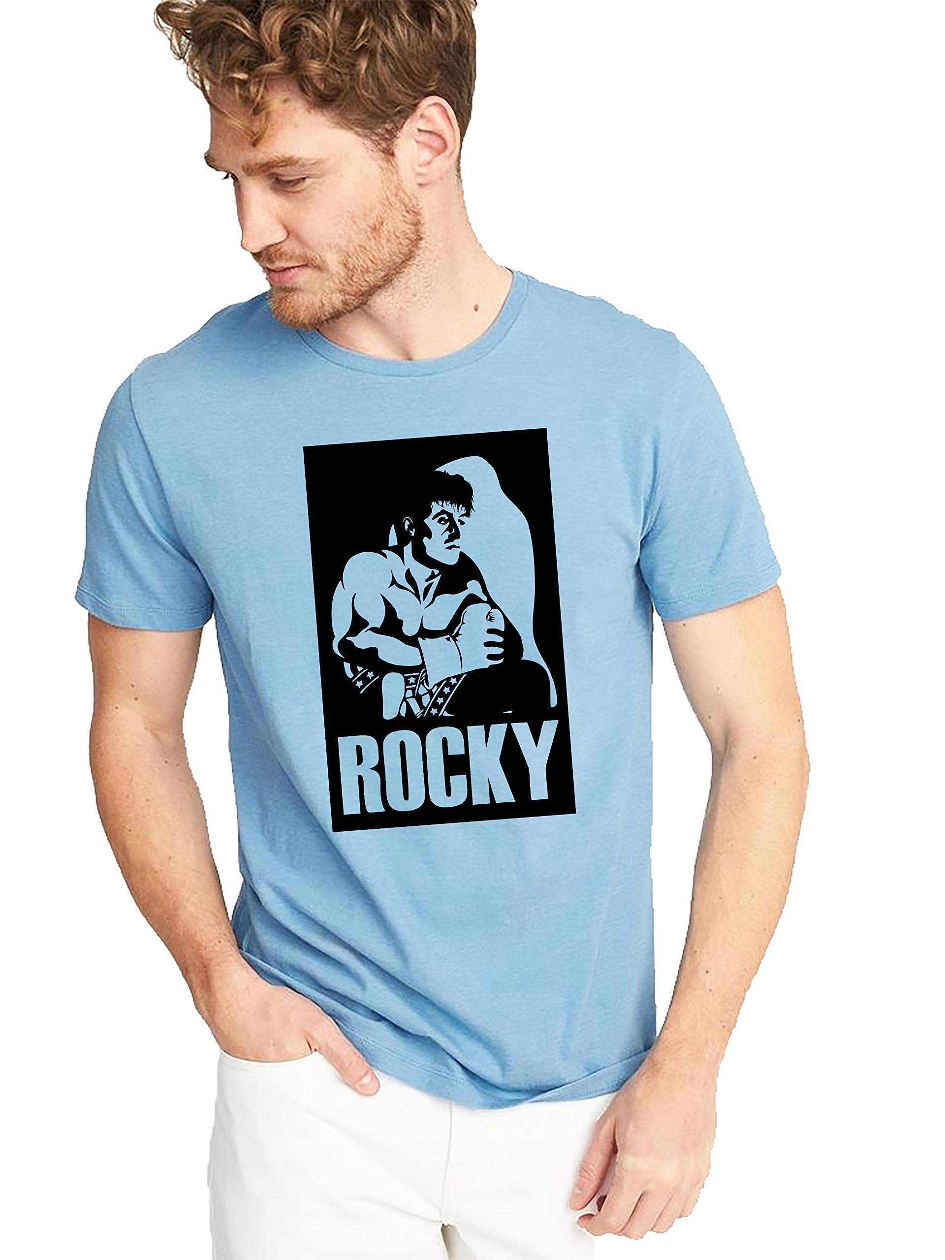VLAMRegular Fit Rocky Boxer Graphic Printed Unisex T-Shirt