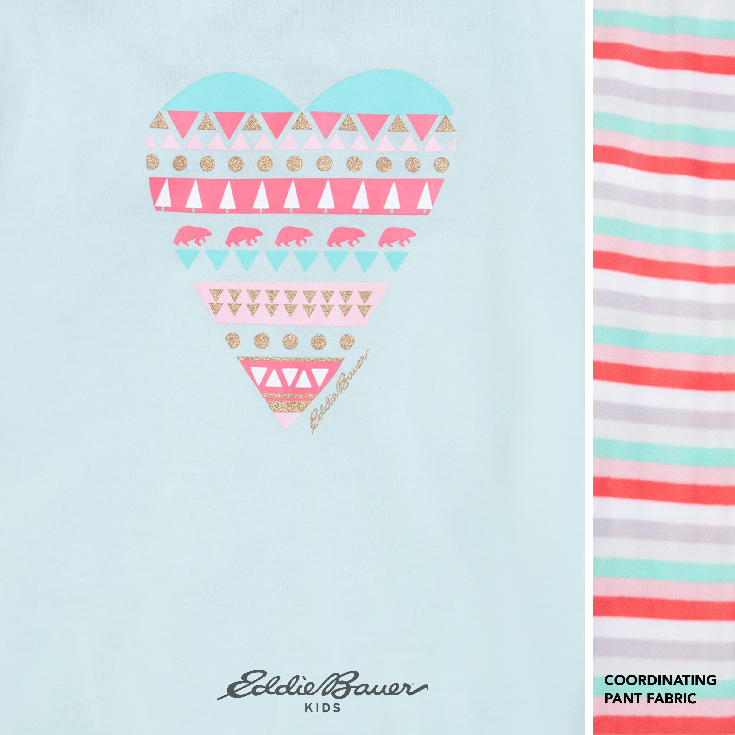 Eddie Bauer Girls' Pajama Set - Cozy Fleece Winter Sleepwear Set - 4 Piece Long Sleeve Shirt and Pants (5-10), Size 8-10, Assorted Colors - 7