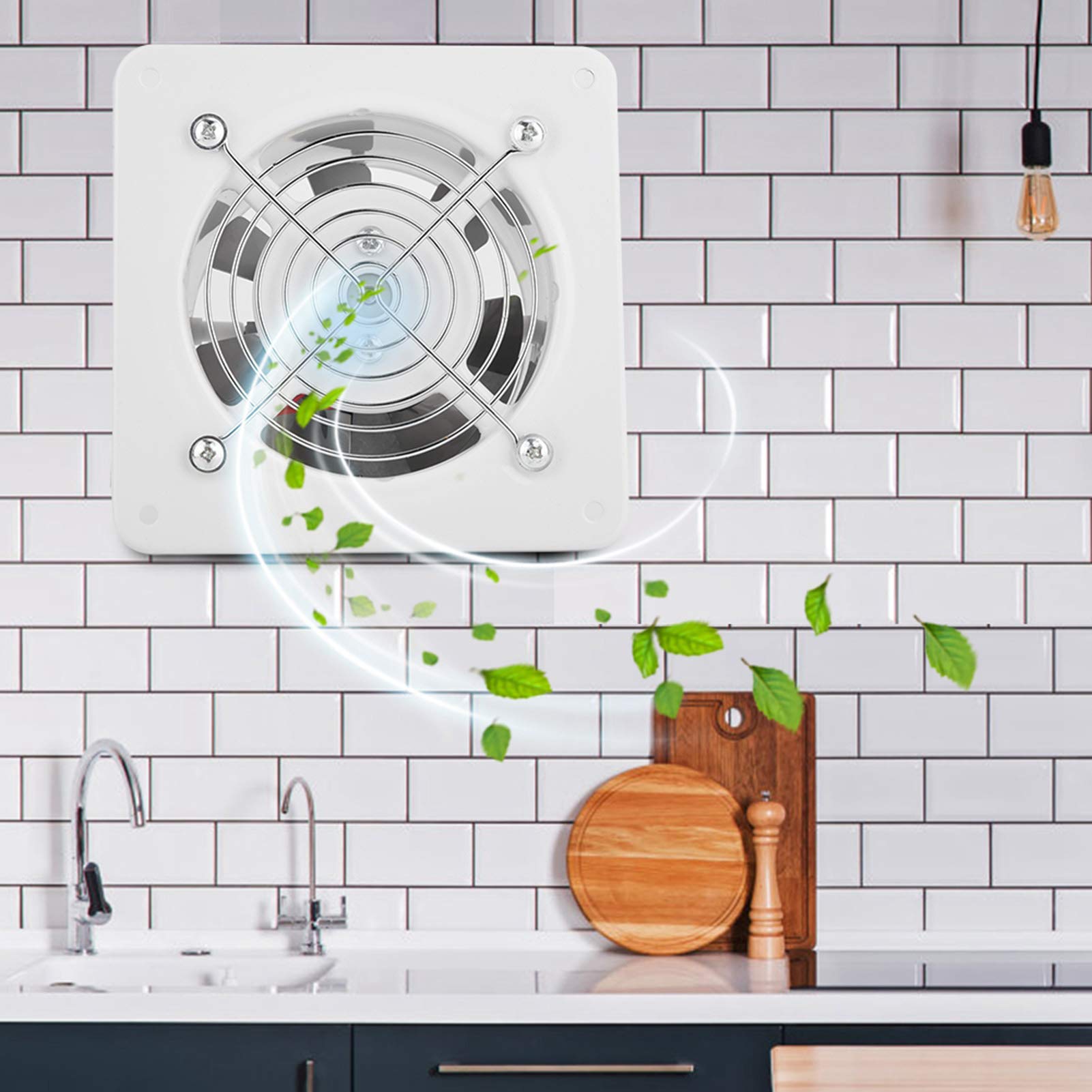 Ventilateur d'Extraction 4 Pouce Extracteur d'Air Ventilation Murale Silent pour Salle de Bain Garage Cuisine 25W Ventilo 200m³ / H Débit d'Air et 30~35 dBA(A)