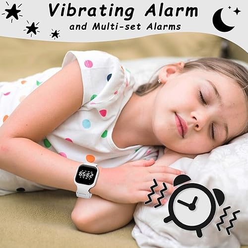 Miniatura 6 de GOLDEN HOUR Relojes deportivos digitales para niños con rastreador de fitness, reloj despertador, cronómetro, sin aplicación, regalos de cumpleaños