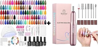 Beetles Gel Nail Polish Kit with U V Light -54 Pcs 32 Colors Gel Nail Set & Electric Nail Drill Kit, 7 Bits, 0-12000 RPM Portable File for Gel Removal, Acrylic Prep