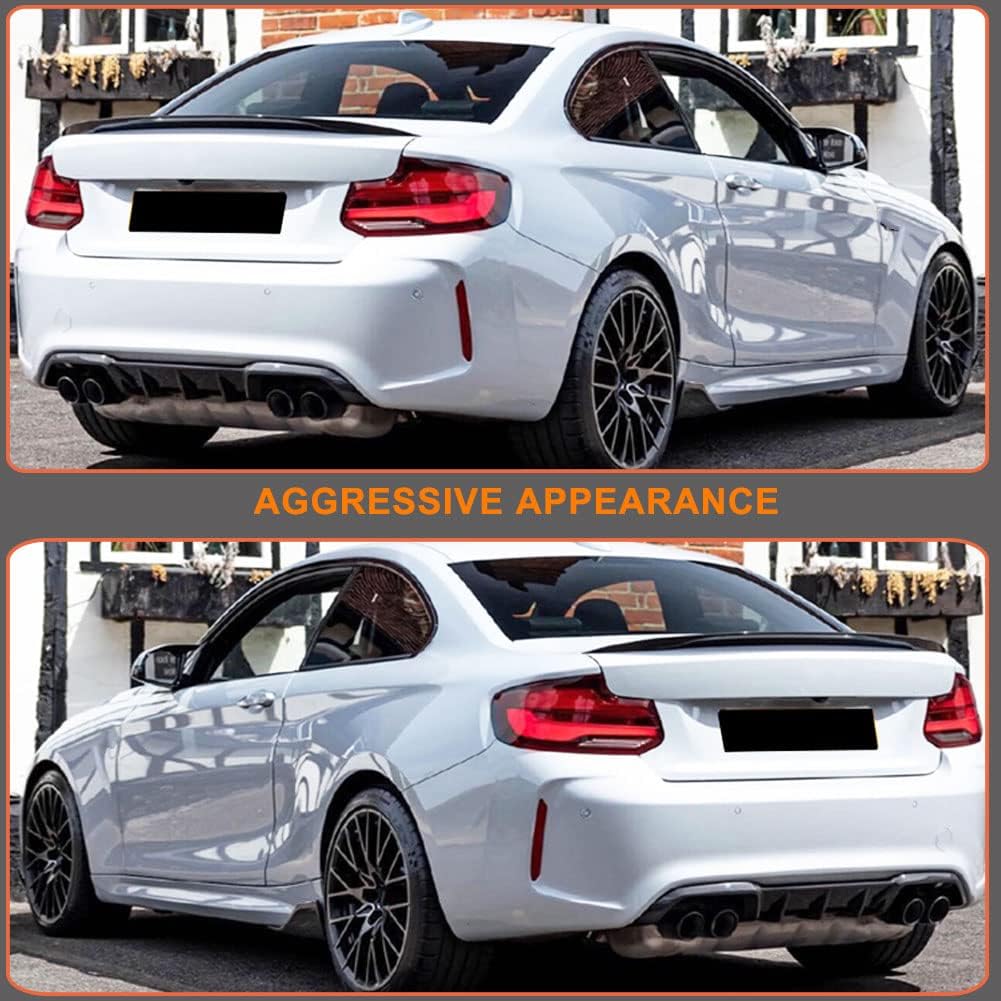 Rear Trunk Spoiler for BMW 2 Series F22 F87 M2 Coupe 2014-2020 220i 228i 230i M235i M240i Gloss Black Rear Boot Lid Highkick Wing Lip Factory Outlet