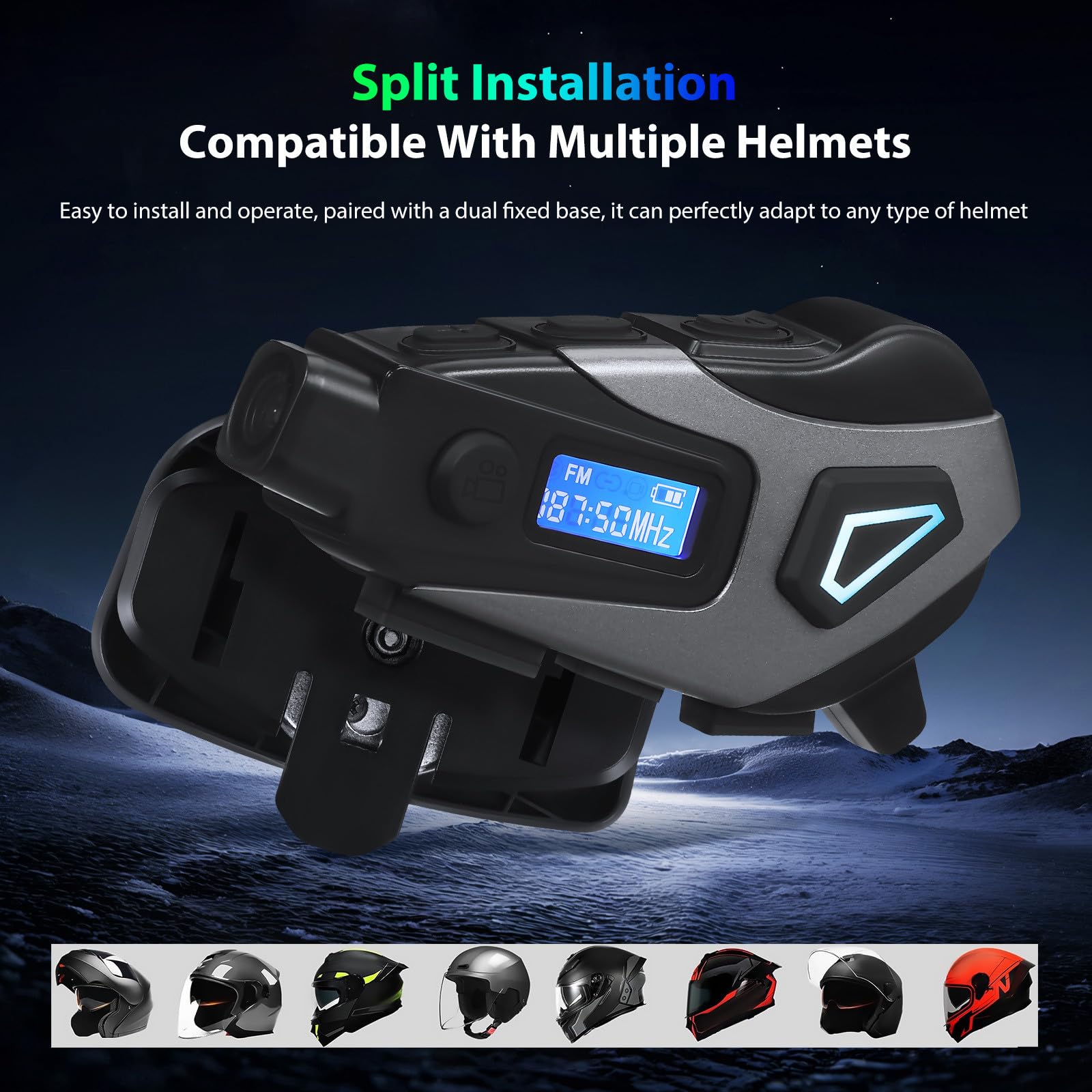 BESPORTBLE Écouteurs sans Fil pour Casque de Moto Micro Bruit, Batterie 1200mah, Matériau Abs, Confort Prolongé pour Hommes et Femmes