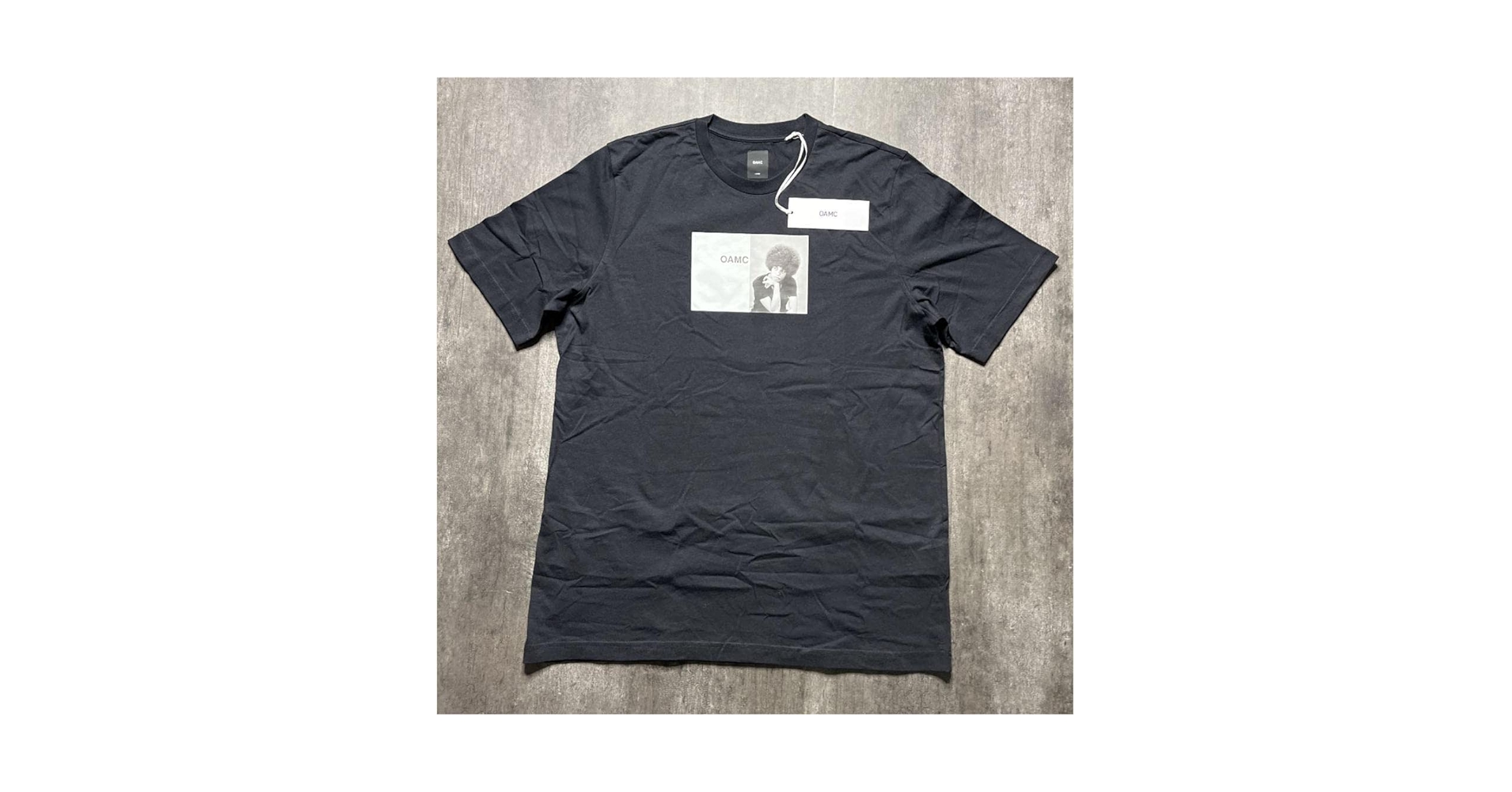 Amazon.co.jp: OAMC ロゴ プリント Tシャツ 半袖 L 黒 アフロ