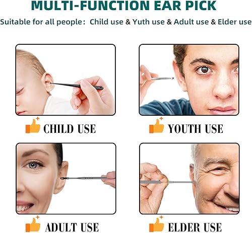 Miniatura 4 de Kit de eliminación de cera de oído, limpieza de oídos, cepillo de limpieza y caja de almacenamiento, diseño de selector de orejas de una pieza para