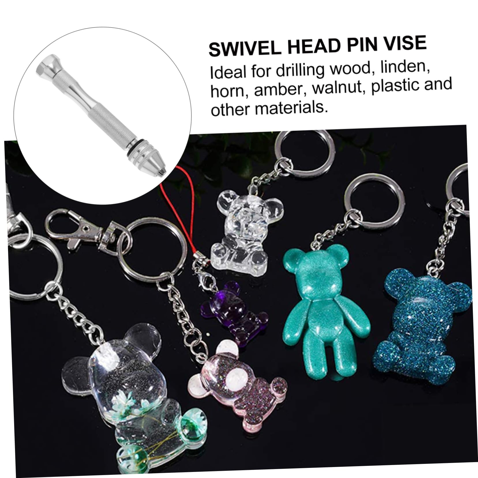 IWOWHERO Hand Tool Drill Bit Aluminum Alloy Pin Vise for 0.1-3.5mm Bits for Wood Plastic Jewelry Crafting