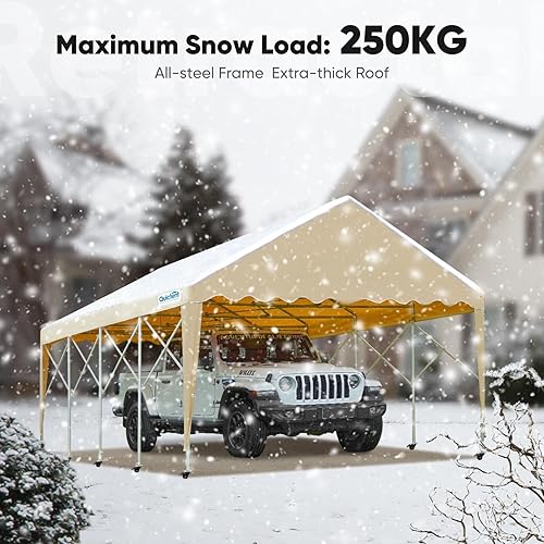 Miniatura 4 de Quictent Carpa retráctil de 13 x 20 pies, resistente y antinieve, para cochera, tienda de campaña para exteriores, refugio de barco, garaje, sin