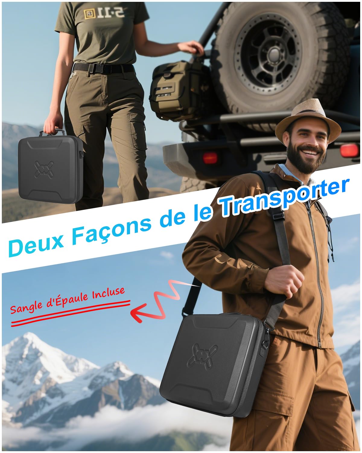 Mwin Starlink Mini Case - Housse de Protection Légère en EVA Résistante aux éclaboussures et aux Chocs avec Bandoulière, Sacoche Portable à Coque Dure pour Les Voyages en Plein air et le Camping, Noir