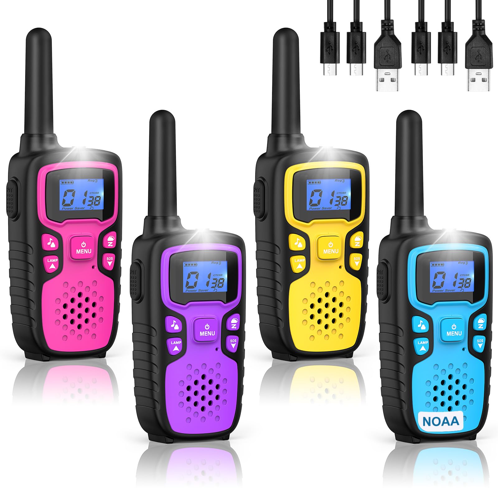 Wishouse Walkie Talkies for Kids Rechargeable Long Range,Xmas Birthday Gift for 5 6 7 8 9 10 11 12 Year Old Boys Girls,Hiking Gear Camping Games with