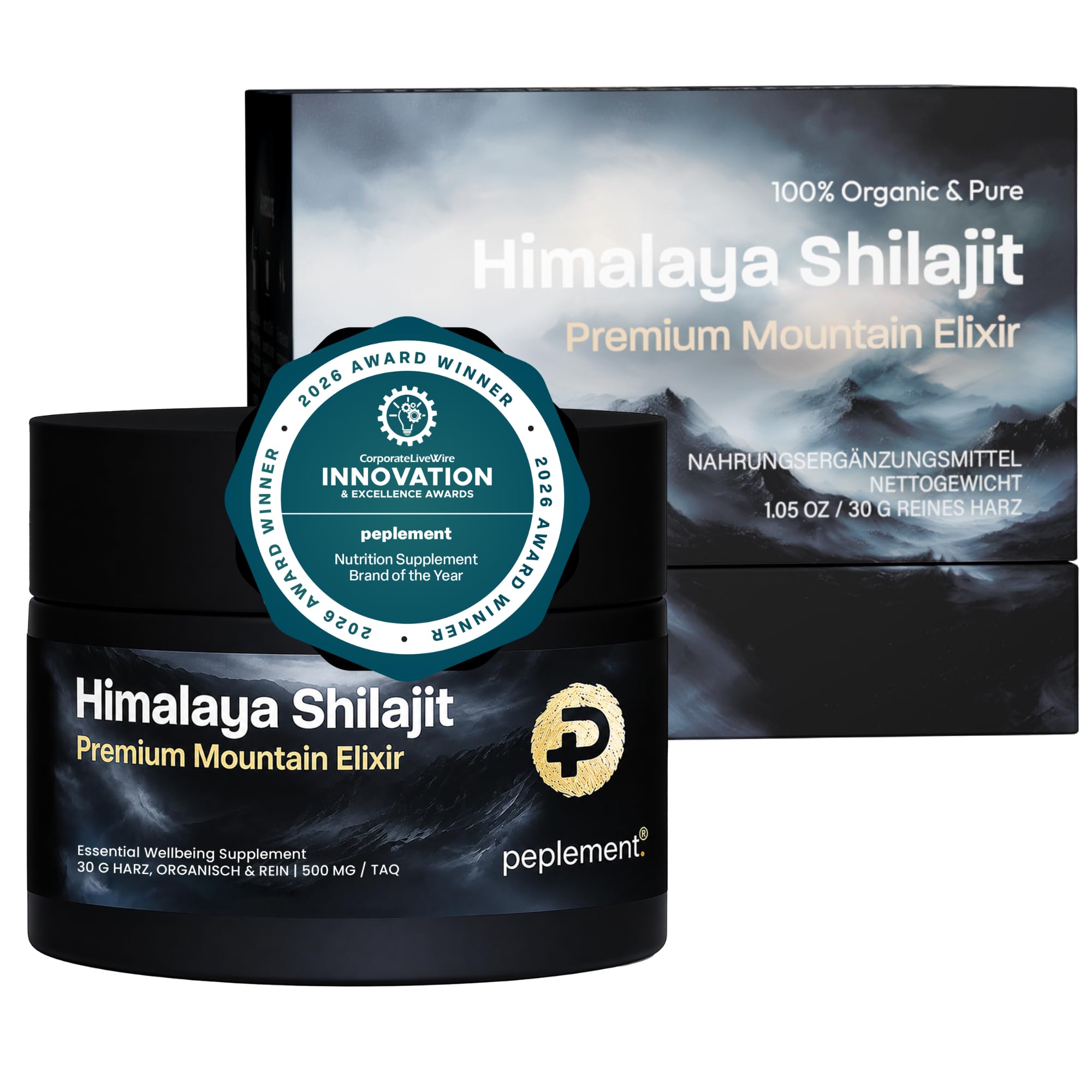 Résine Shilajit 100 % pure de l'Himalaya – (Mumijo) 30 g de résine Shilajit avec acide humique naturel, acide fulvique et minéraux, végétalien, testé en Suisse, sans additifs