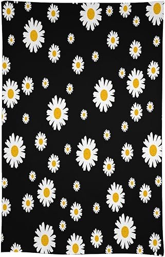 Miniatura 1349 de Mantel floral hippie, diseño retro de los años 70, naranja, rosa, azul, floral, bohemio, estampado estético de margaritas, para fiesta, picnic