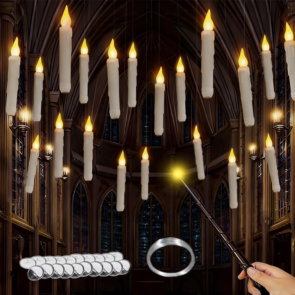 Zogxyc 20PCS Floating Candles with Wand, Remote & Control