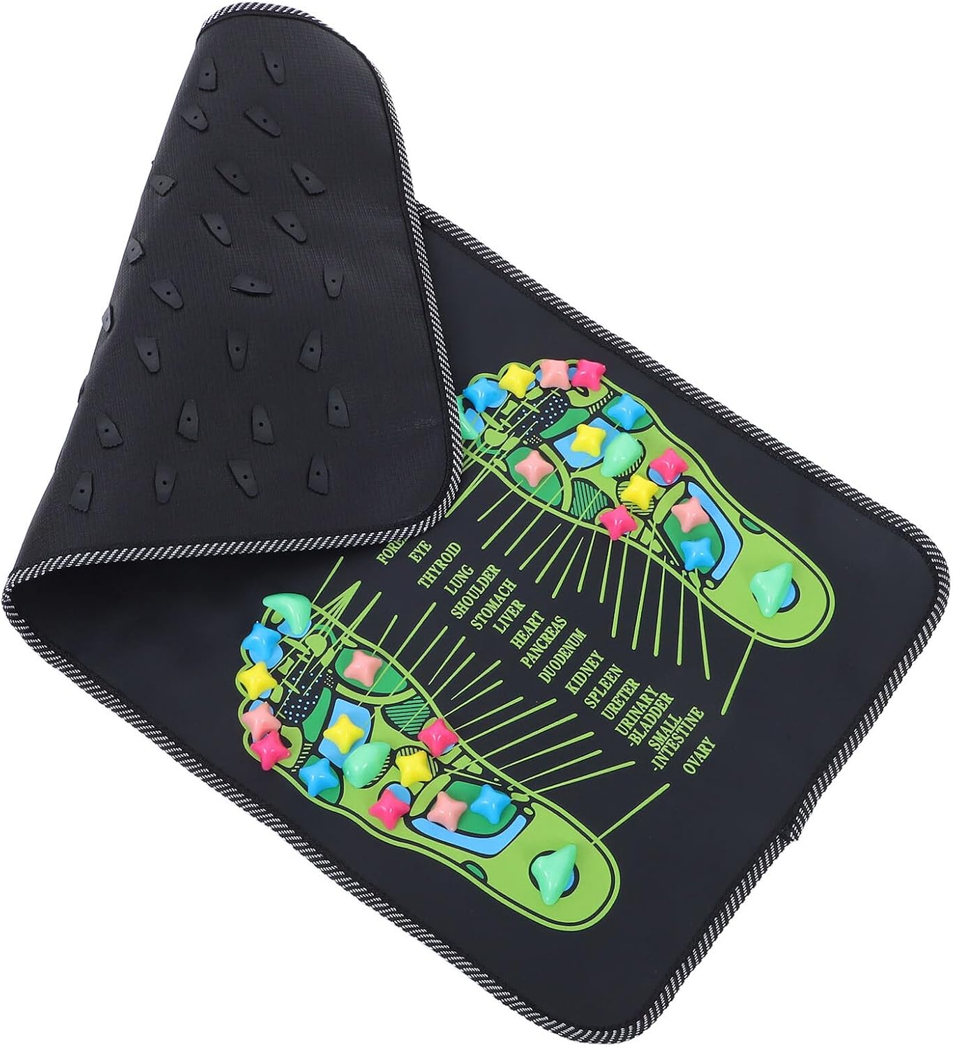 Foot Acupressure Massage Mat 70x35cm with Pebble Texture Manual Foot Pressure Point Massager Pad for Reflexology Therapy Home Spa