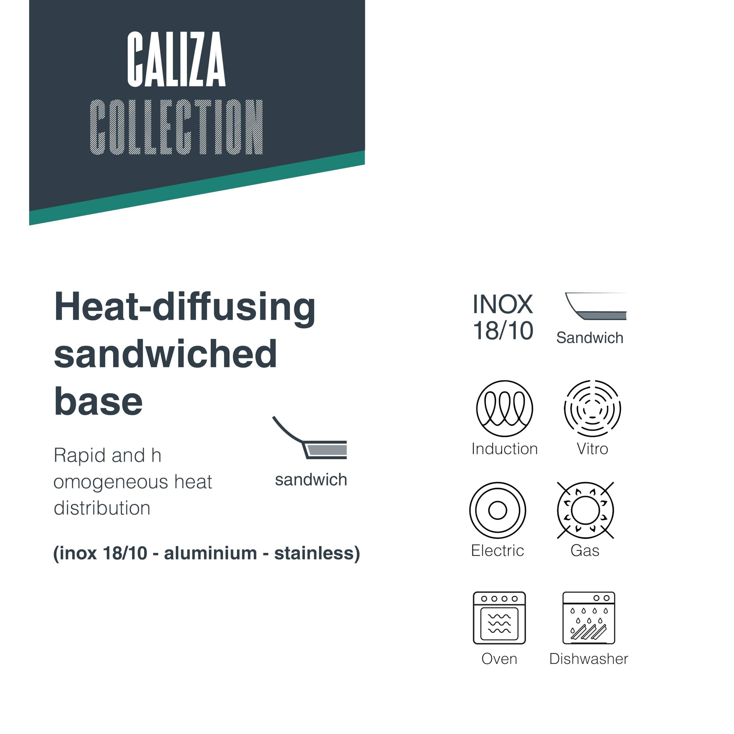 Lacor 80028 - Casseruola con Calcare Coperchio, Acciaio Acciaio Inox | Realizzato in acciaio inossidabile alimentare; alta resistenza alla corrosione e usura quotidiana in cucina