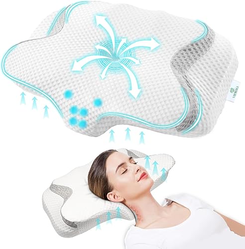 Miniatura 1 de VIEWALL Almohada cervical para aliviar el dolor de cuello, almohadas ergonómicas de espuma viscoelástica para contorno ortopédico de apoyo para el