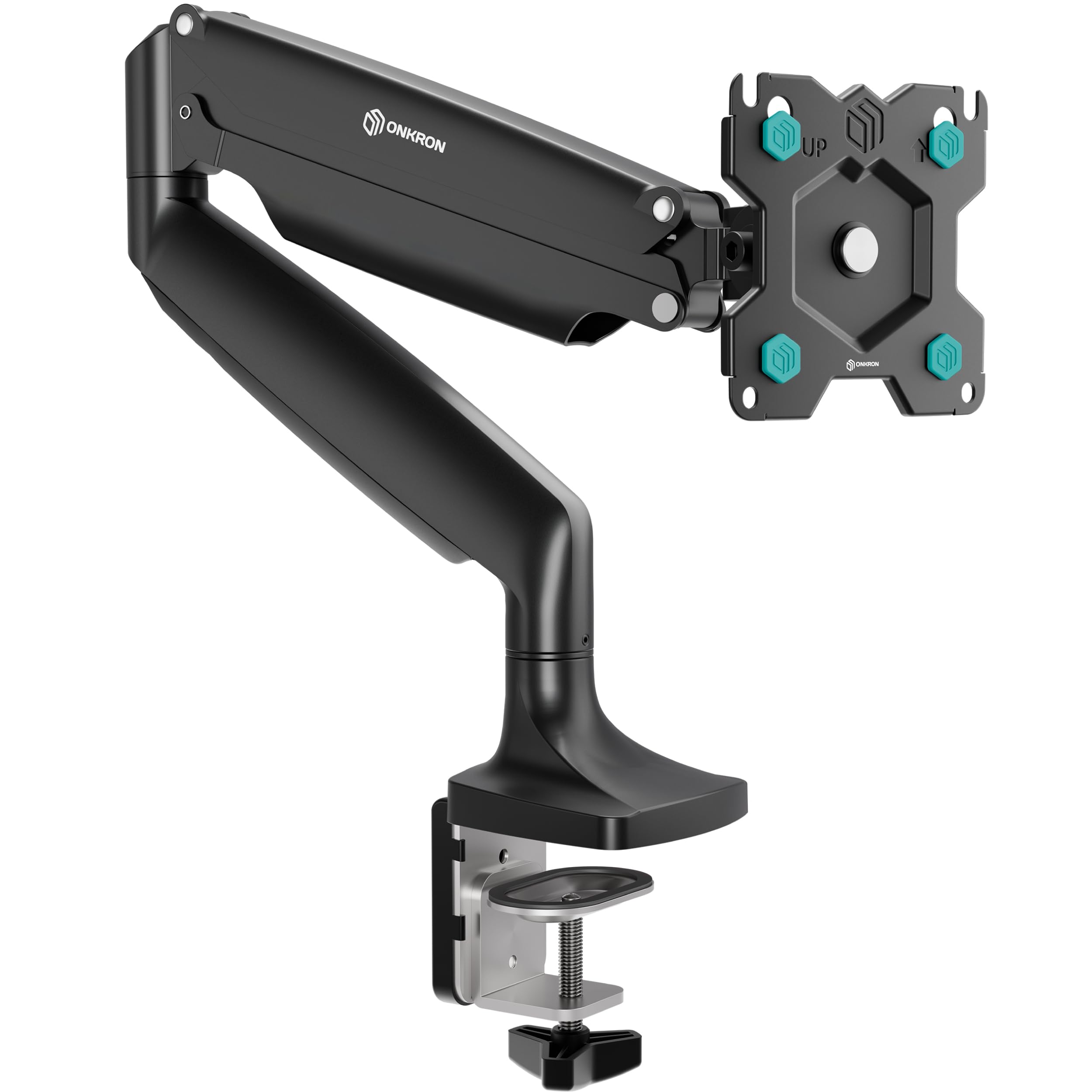 Desk Monitor Mount for 13-32 Inch Screen up to 19.8 lbs, PC Monitor Arm Gas Spring 75x75 & 100x100 VESA Arm Desk Mount - Full Motion Swivel Tilt Rotation Black