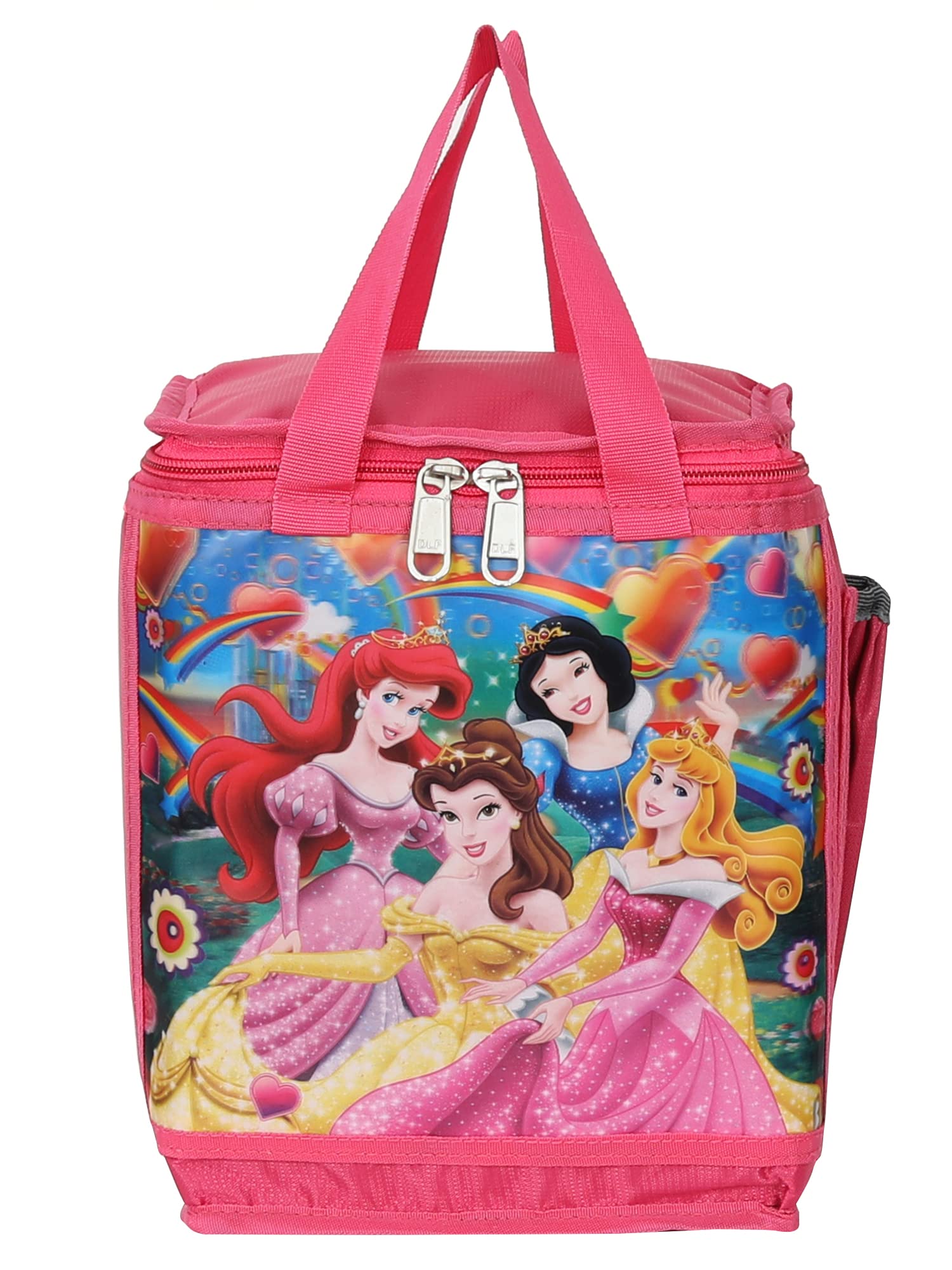 RS FAMOUS Polyester Waterproof 3D Photos School Lunch Bag and Tiffin Bag for Girls (Pink)