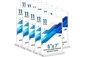 Clear 5x7 Acrylic Sign Holder - Pack of 11
