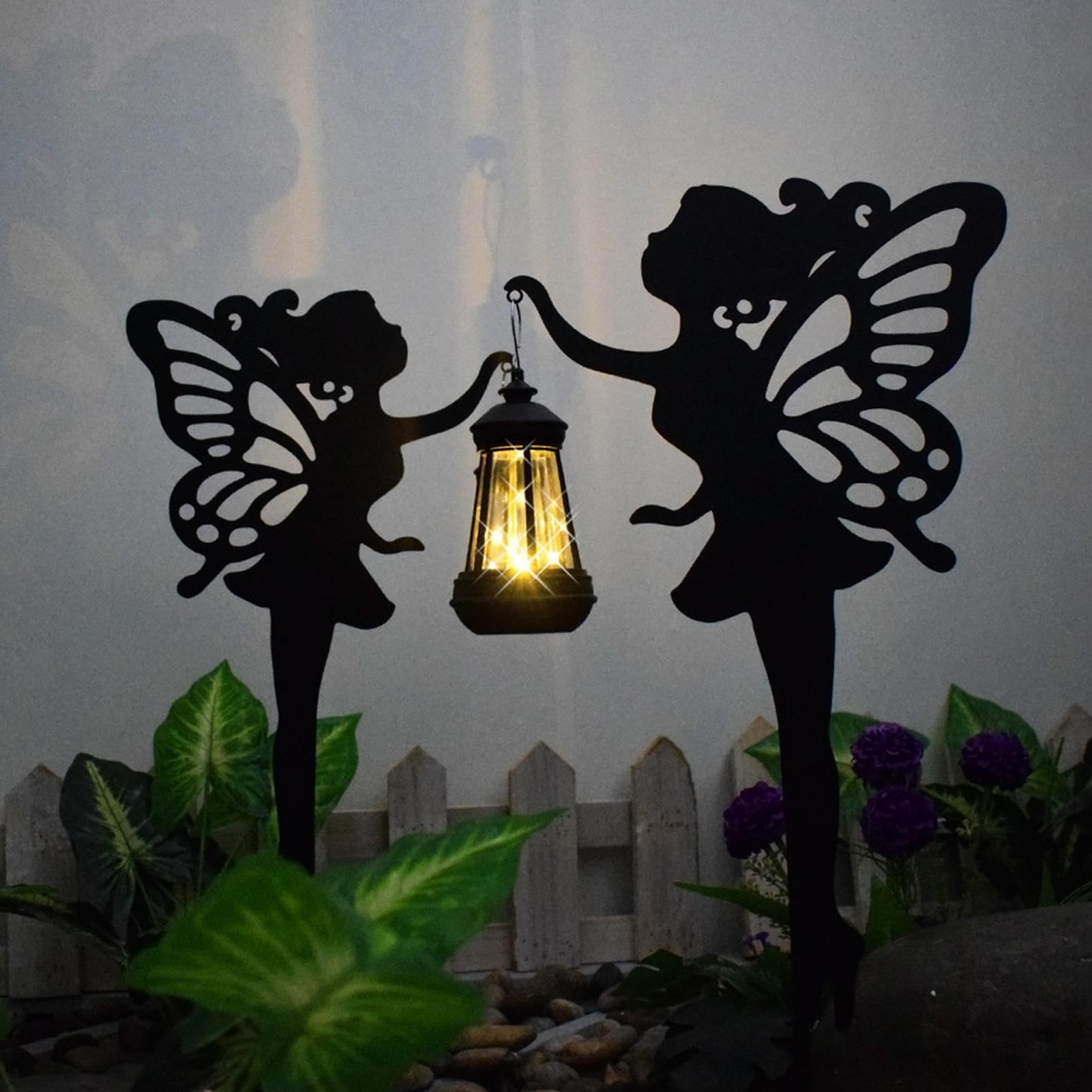 Pali da Giardino Decorativi | Figurina Solare Da Esterno Con,Decorazione da Giardino,Per Cortile Patio Portico Prato Paesaggistica Natale E Feste