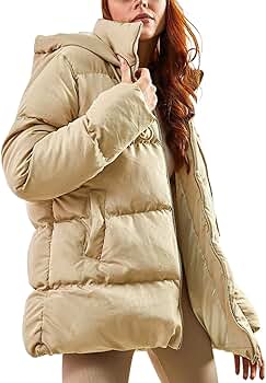 Gihuo Women's Winter Puffer Jacket Oversized Zip Up Long Quilted