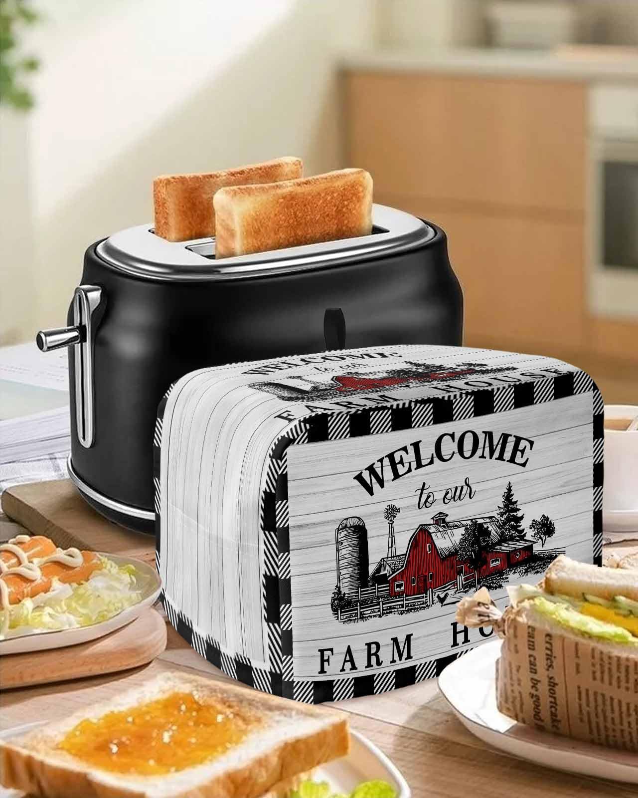 Toaster Cover 2 Slice - Black & White Checkered -5 Toaster Cover 2 Slice - Black & White Checkered -5