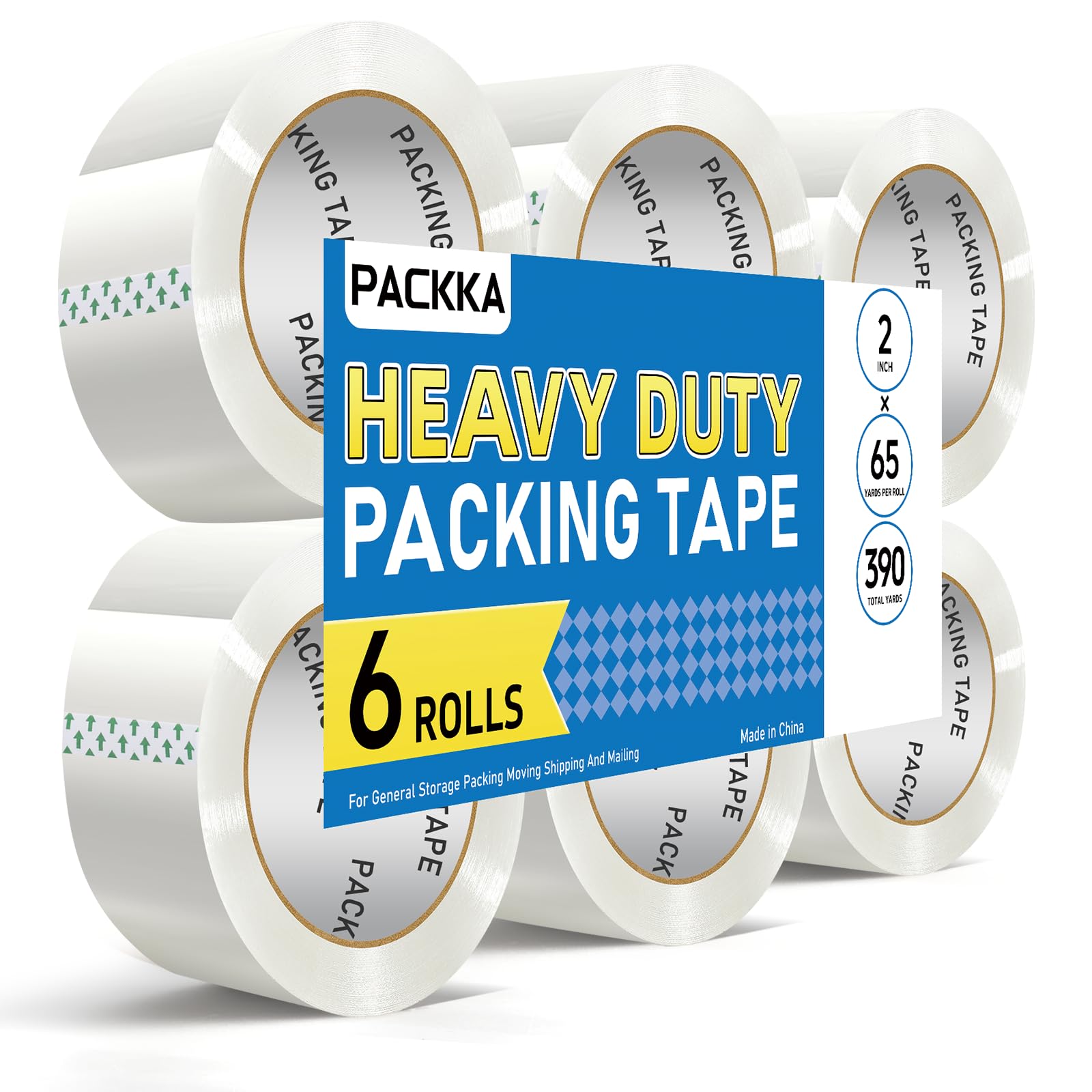 Photo 1 of PACKKA Clear Packing Tape, Heavy Duty Packaging Tape Refills