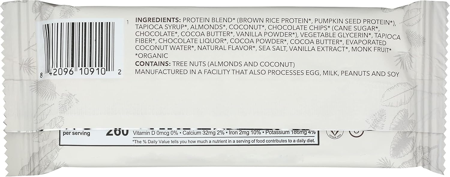 Aloha Coconut Chocolate Almond Protein Bar, Plant Based, Non GMO, 1.98 Ounces (Pack Of 12)