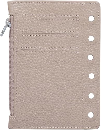 Moterm Flyleaf con cremallera para organizador de bolsillo, con ranuras para tarjetas (Pebble-Taupe)