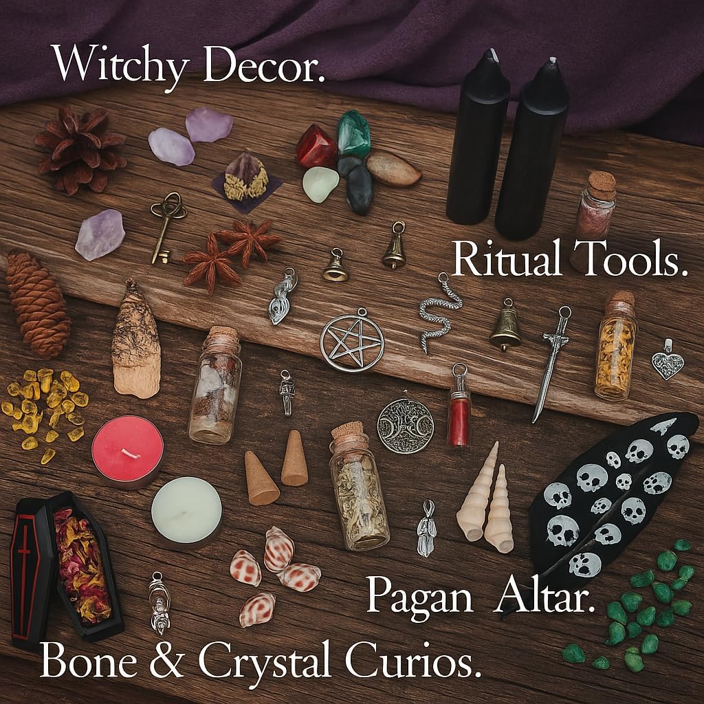 Oddities & Curiosities Mystery Box – Gothic Bone & Crystal Curio Set Up to 90 Items, Includes Spiritual Tools, Herbs, Stones, Charms & Ritual Decor – Unique Occult Gift for Collectors and Altar Lovers image 2