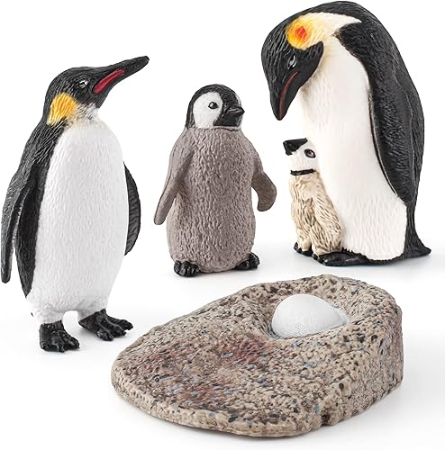 Juego de 4 figuras de pingüino de la Antártida del ciclo de vida de pingüinos, juguetes educativos tempranos, juguetes educativos tempranos, disponible en Yaxa Colombia