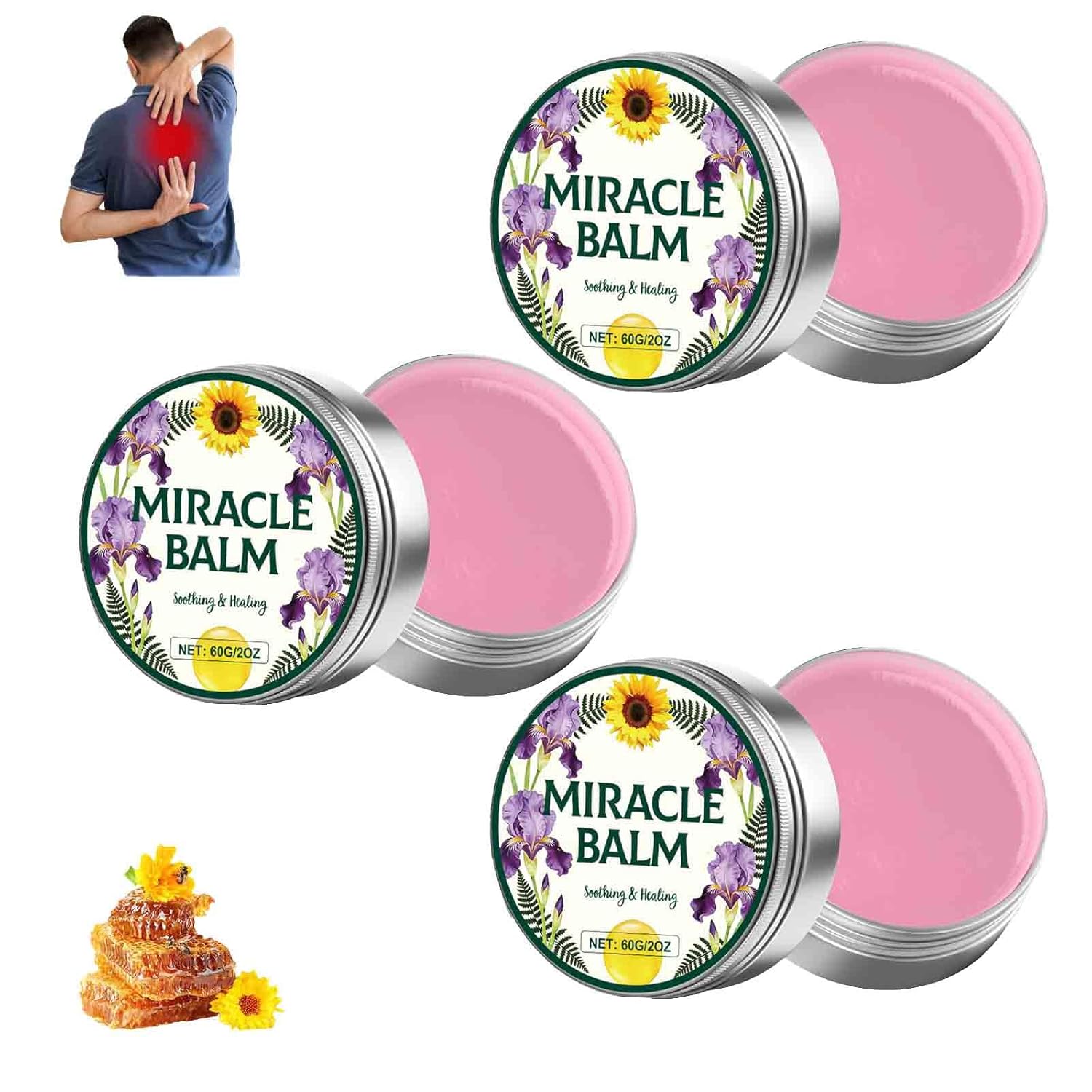 Miracle Balm, Miracle Balm for Swollen Legs, Natural Ingredients, Relaxed and Comfortable, Soothing Joint Cream for Back, Hands, Feet and Body, Improves Joint Comfort