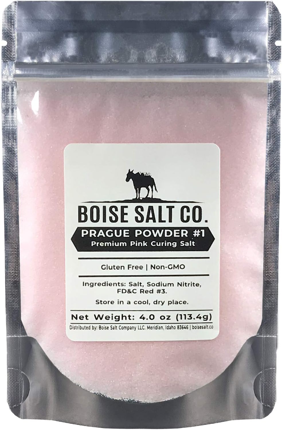 Boise Salt Co. Prague Powder #1 Premium Pink Curing Salt - 4 oz Resealable Pouch