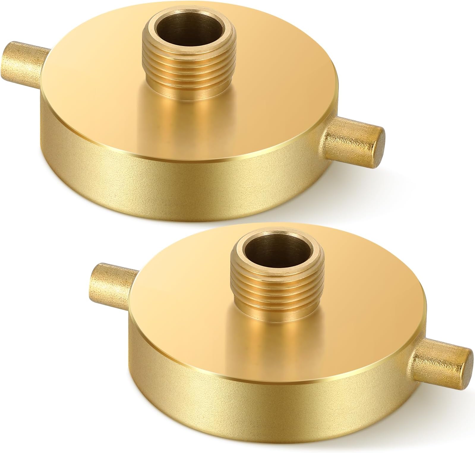 MorningRo 2 Packs Fire Hydrant Hose Adapter 2-1/2" NST/NH Female x 3/4" GHT Male Hydrant Hose Adapter with Pin Lug Brass Fire Fitting Connector for Garden, Pipes