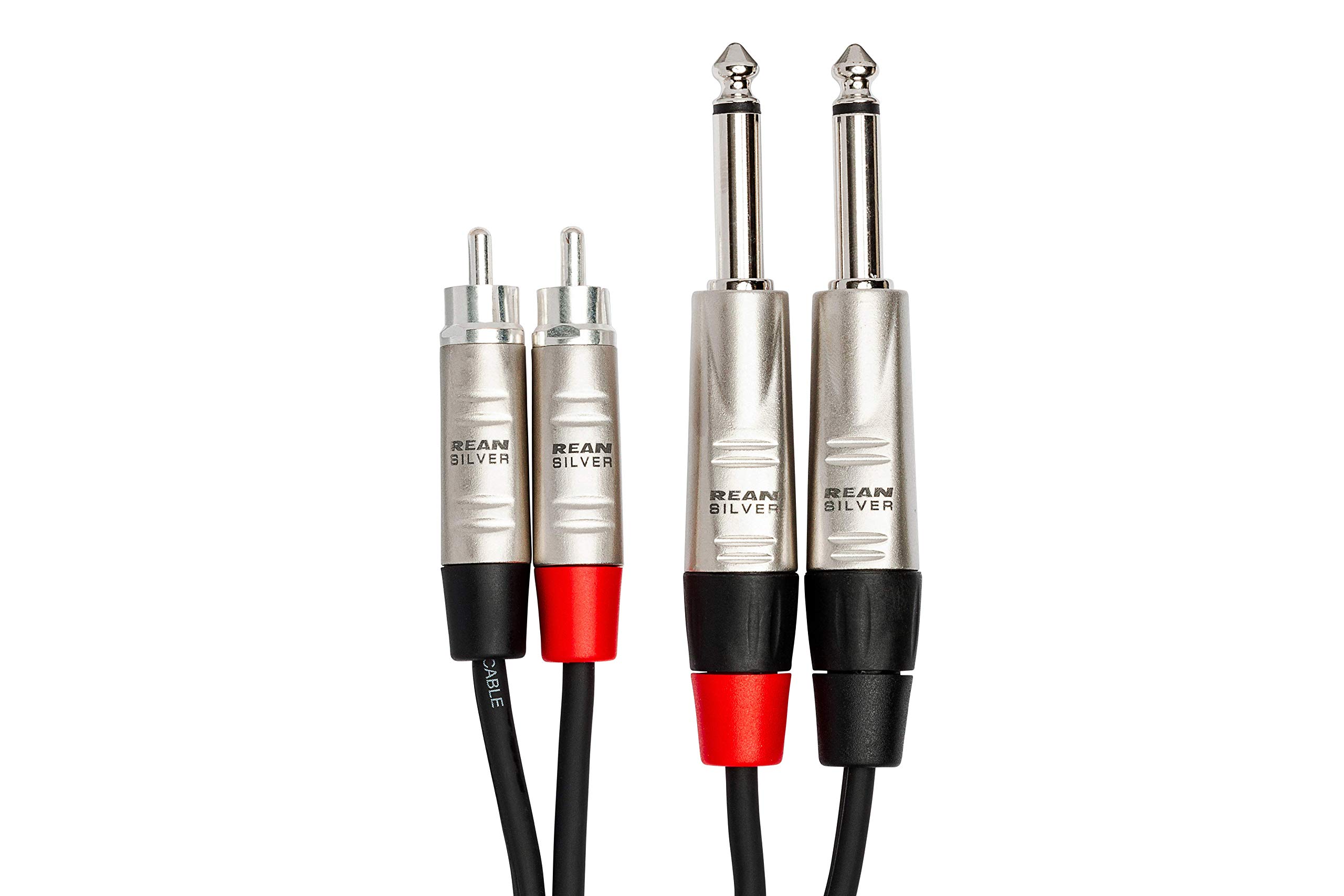 Hosa HPR-010X2, Pro Stereo Interconnect, Dual REAN 1/4 in TS to RCA, 10 ft
