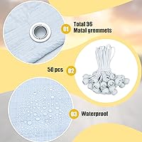 Vista 3 de Toldo de cochera resistente de 10 x 20 pies, impermeable, refugio de garaje, carpa de lona para automóvil, cubierta de repuesto para toldo