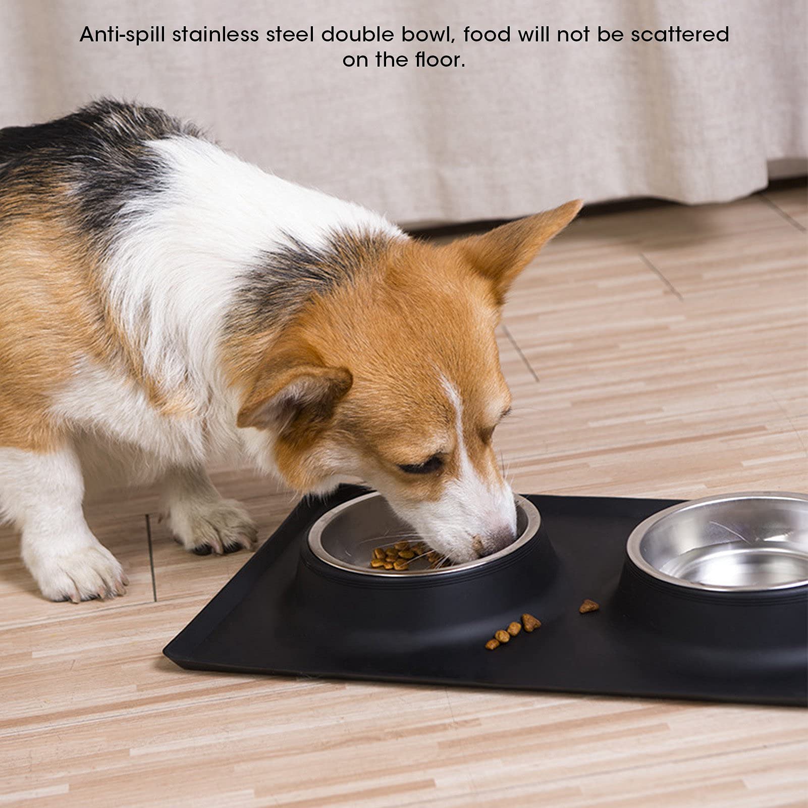Confezione da 2 ciotole pieghevoli per cani, ciotole pieghevoli per animali domestici, in silicone grigio, antiscivolo, pieghevoli, per cani e gatti di piccola e media taglia, per viaggi, escursioni e