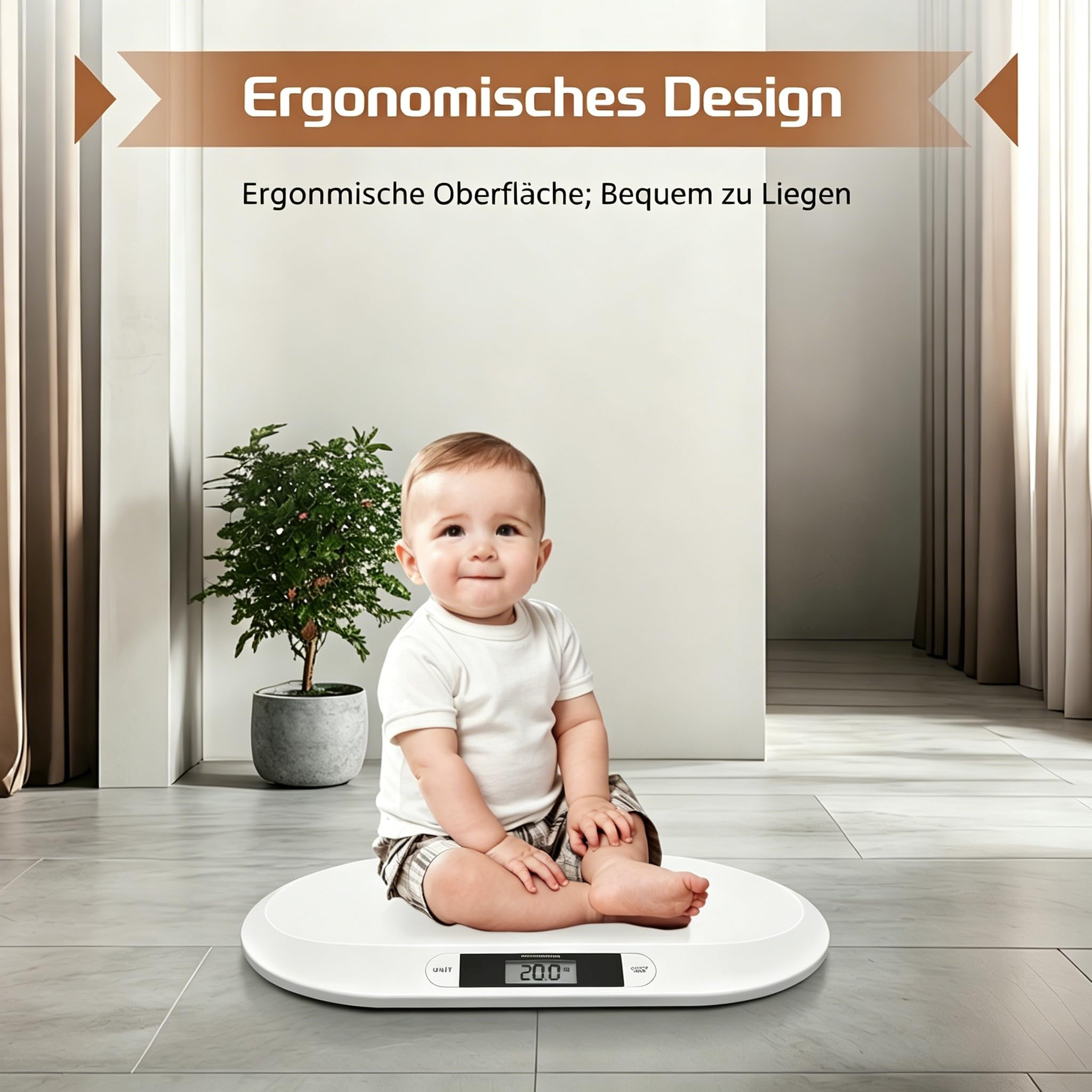 Babywaage, Digital Kinderwaage Batterien Tierwaage Kleintierwaage Baby bis 20kg Waage, mit 3 Wiegemodi (kg/oz/lb)