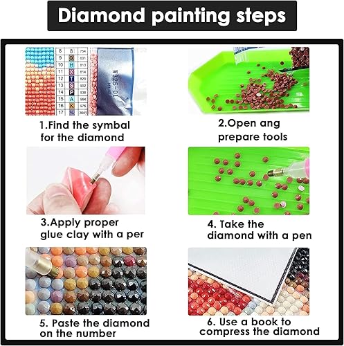 Miniatura 6 de Joechie Kits de pintura de diamantes, kits de arte de diamantes Aurora Borealis para adultos, niños principiantes, pintura de paisaje de flores 5D,