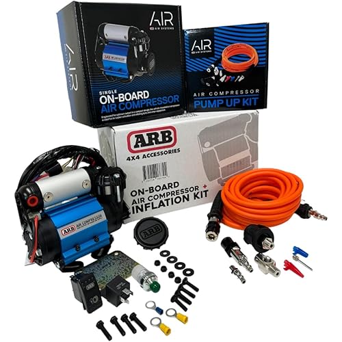 ARB Inflation Kit Air Compressor and Orange Air Hose Pump Up Kit with Quick Fitting Bundle On Board System, CKMA12 and 171302 Part Numbers in a New Air Systems Printed Box (Compressor & Inflation Kit)
