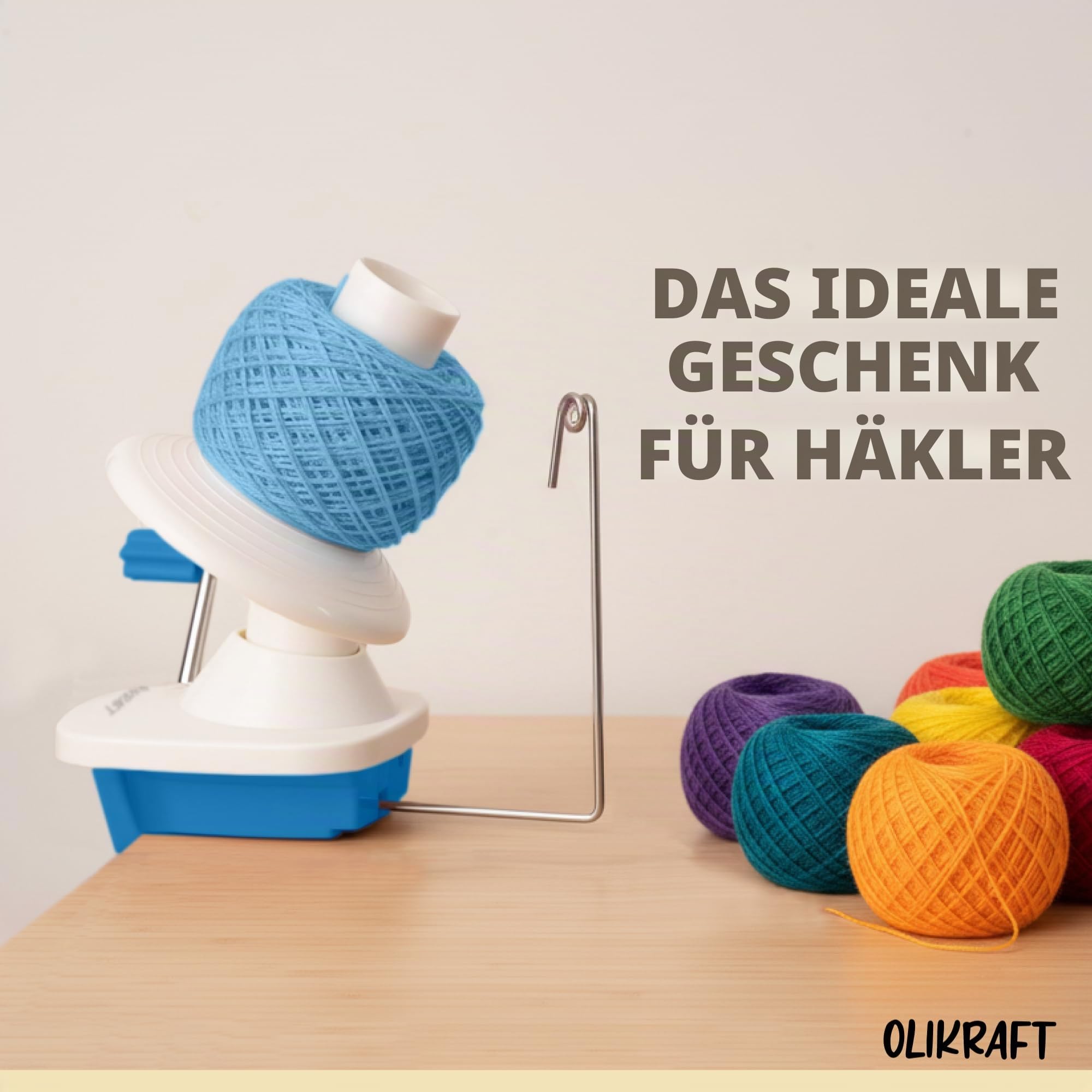 Wollspule für Wollkugeln und Wollspender (mit Wollknäuelhalter) | Basis-Set geeignet für Wollknäuel | Wollspule