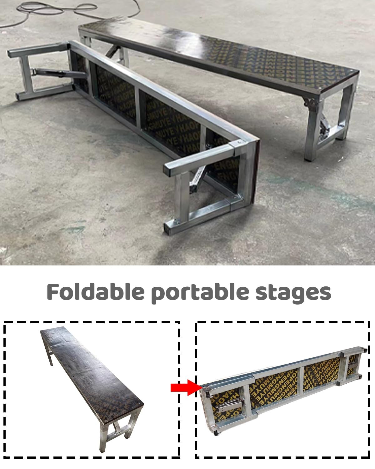 Palco Modulare Pedane Pieghevoli per Palcoscenico/Scalette Portatili per Palcoscenico, Pannelli Pedane per Coro per Concerti in Chiesa, Supporto Modulare(H 60cm/23.6")