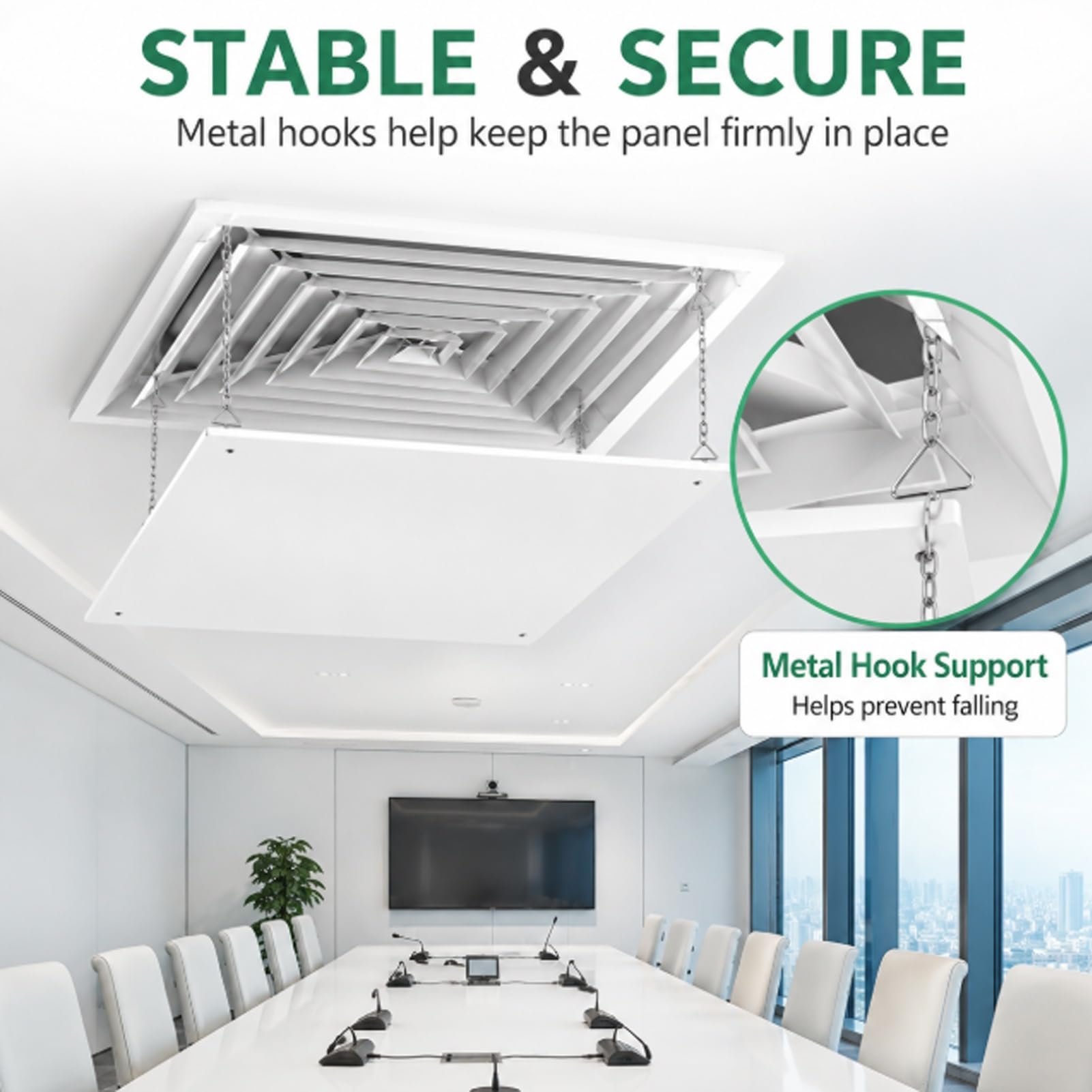 Deflettore d'aria quadrato a soffitto in PVC