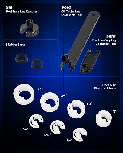 Vista 7 de Orion Motor Tech Master - Juego de herramientas de desconexión rápida, 25 piezas de herramientas de desconexión de línea para sistemas de Azul,Rojo