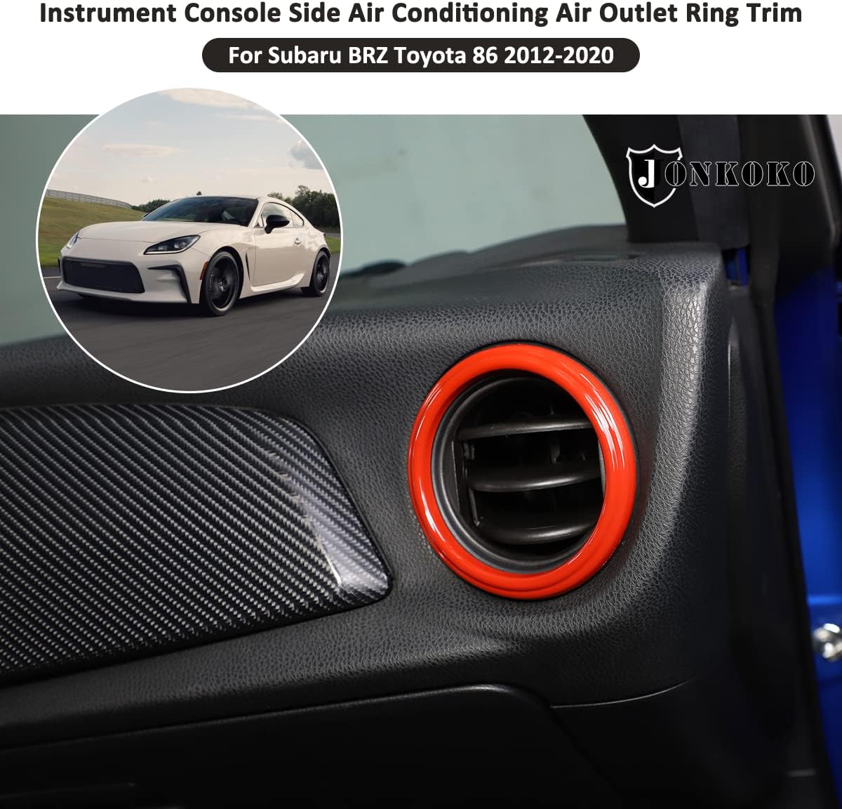Dashboard Air Vent AC Outlet Overlay Frame Trim Decor Cover for Toyota 86 GT86/Subaru BRZ 2012-2021 Air Vent Decoration Ring Cover Trim (Air Outlet Ring Cover, Red)