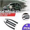 Viseras para ventanas compatibles con Kia Sonet QY 2021-2025, deflector de lluvia, cubierta protectora ahumada 3