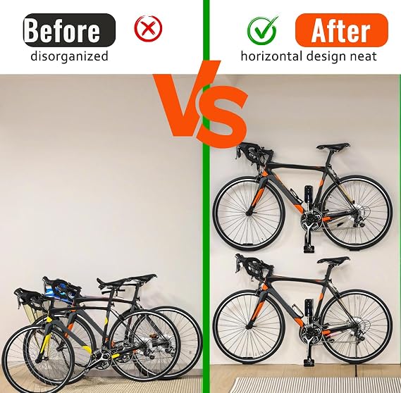 Bike Pedal Hanger Wall Mount,Heavy Duty Horizontal Bike Rack for Garage Wall,Vertical Bike Wall Hangers Bike Display Stand Space Saving(1 Pack)