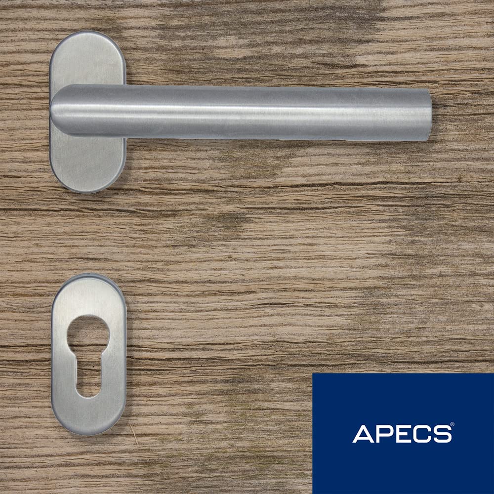 APECS Poignée de porte ovale en acier inoxydable pour porte d’entrée et portes intérieures, modèle L H-0904