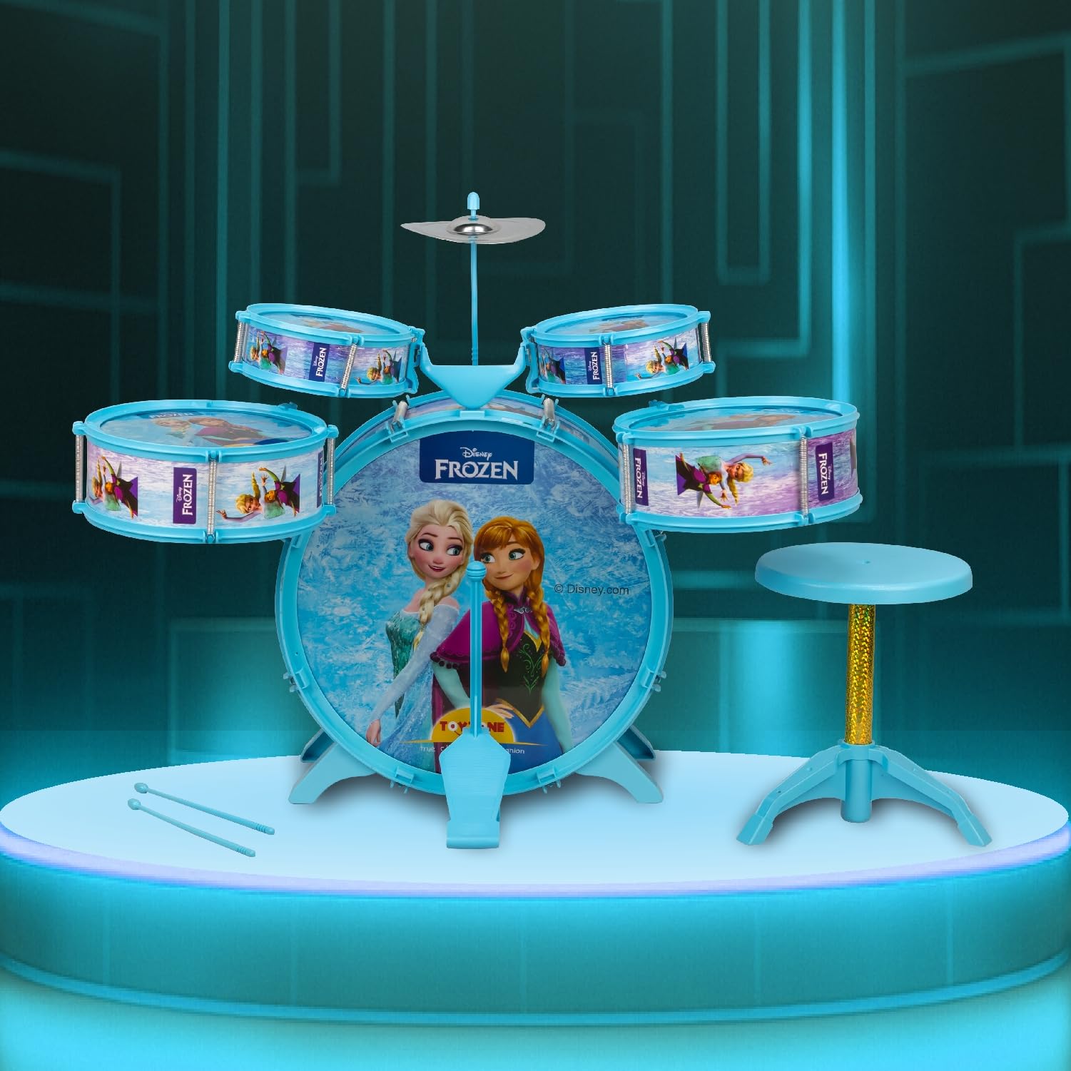 Toyzone Frozen Drum Set | Multifunctional Jazz Drum | Musical Drum Set | Music Play Toy | Kids Percussion Set | Toy Drum kit | Musical Instrument for Kids-image-9