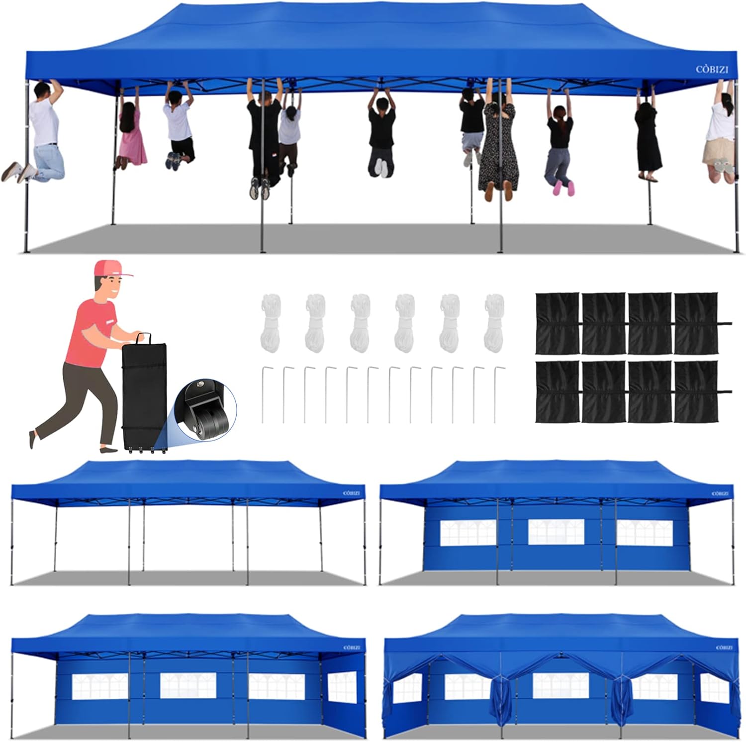 Tooluck 10x30 Pop up Heavy Duty Canopy Tent with 8