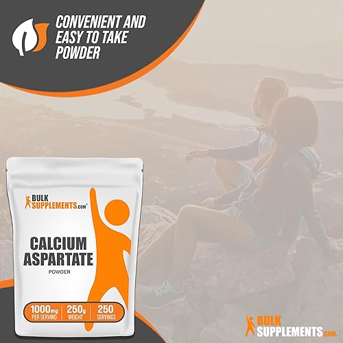 Miniatura 6 de BulkSupplements.com Aspartato de calcio en polvo  Suplemento de calcio en polvo, aspartato de calcio 200 mg  para la salud ósea, 1000 mg (200 mg de
